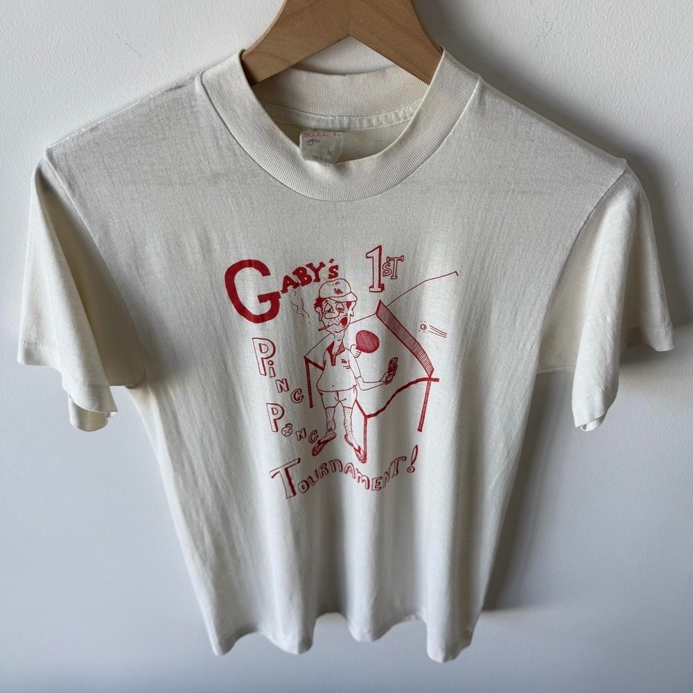 Vintage Gabby's 1st Ping Pong Tournament graphic T shirt
